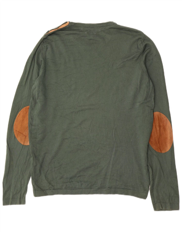 Top pentru bărbați Zara cu mânecă lungă, mare, verde, color block, bumbac