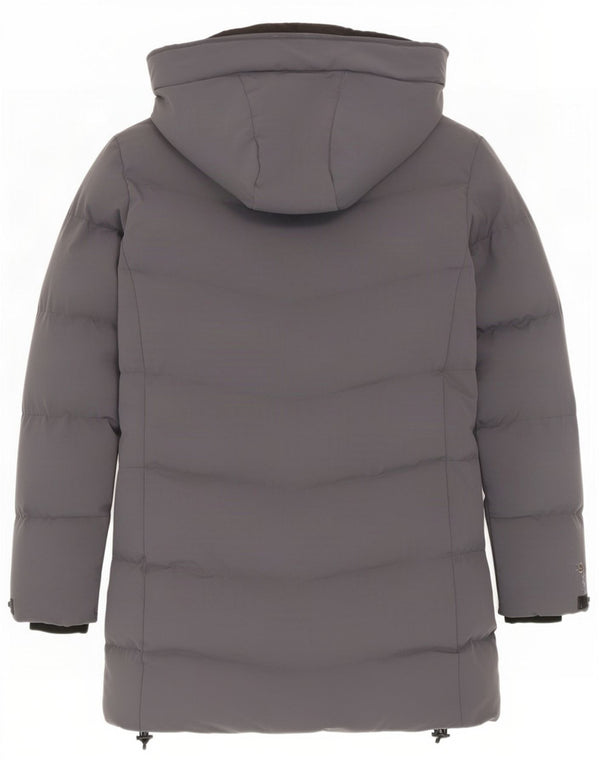 Palton căptușit cu glugă Superdry pentru femei UK 8 Small, gri