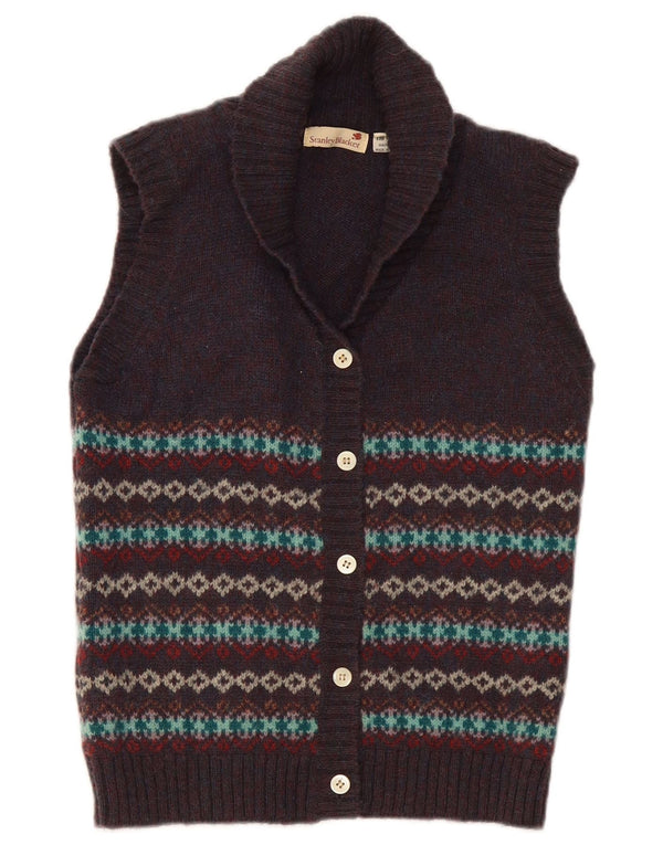 Pulover cardigan pentru femei Stanley Blacker UK 10 Small Bluemarin Fair Isle