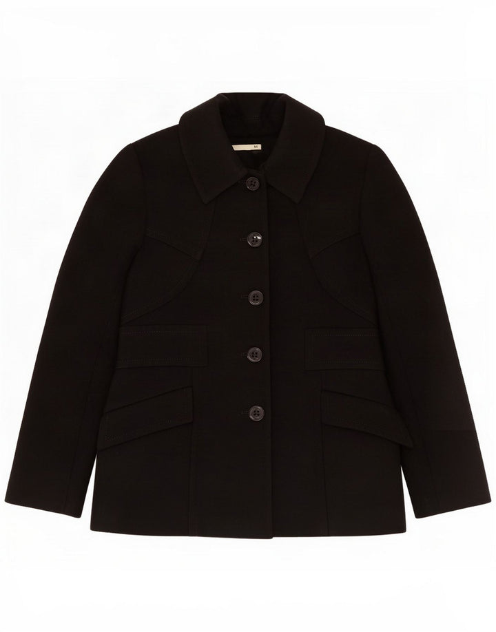 Jachetă Blazer pentru femei cu 5 nasturi Reiss UK 8 Poliester negru mic