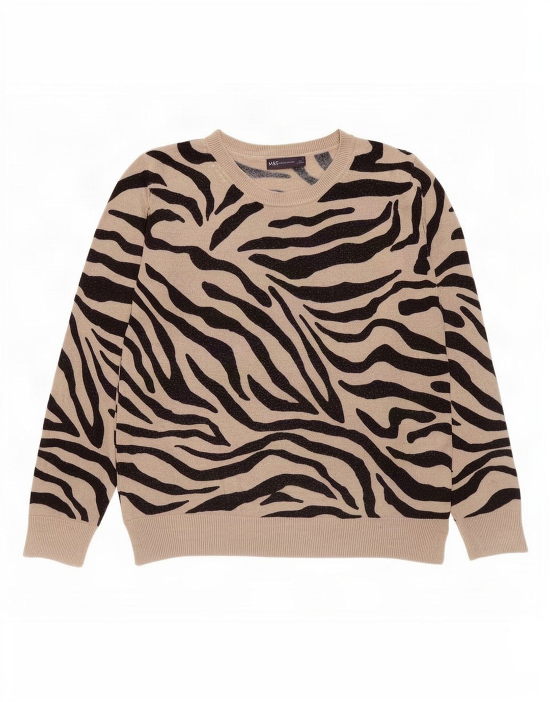 Pulover pentru femei Marks & Spencer, cu gât de barcă, UK 12 Medium Bej