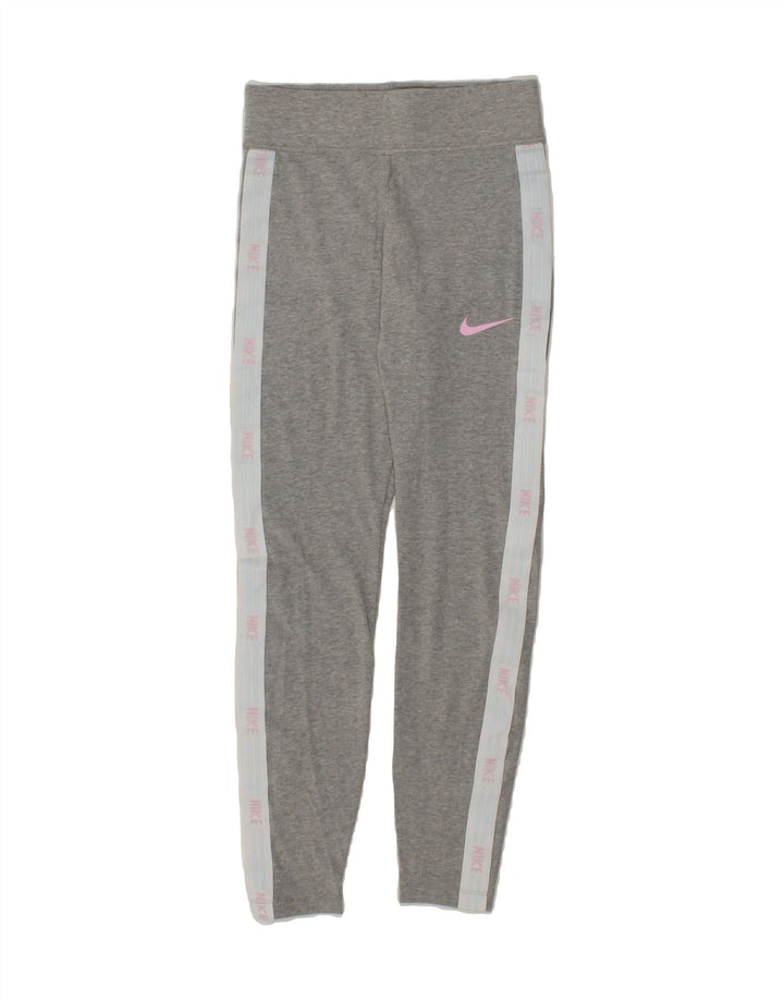 NIKE Womens Graphic Leggings UK 8 Small  Grey Colourblock Cotton Vintage Nike and Second-Hand Nike from Messina Hembry 