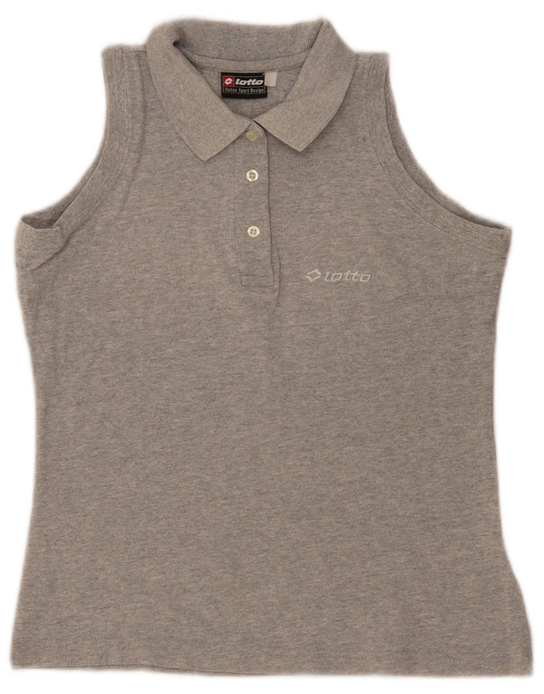 Tricou polo fără mâneci pentru femei Lotto UK 10 mic bumbac gri