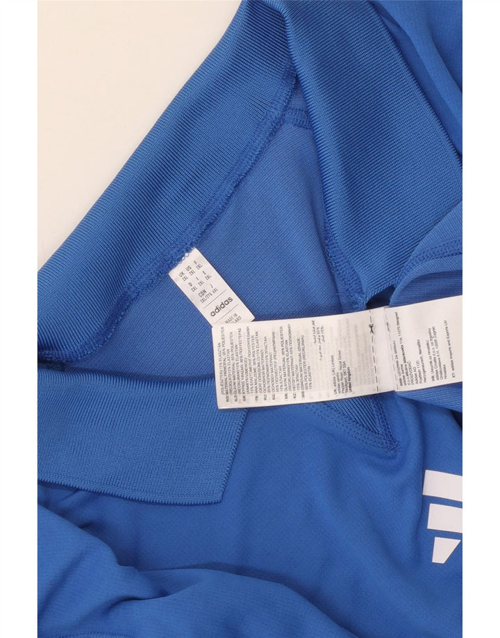 Tricou polo pentru bărbați Adidas 2XL poliester cu dungi albastre