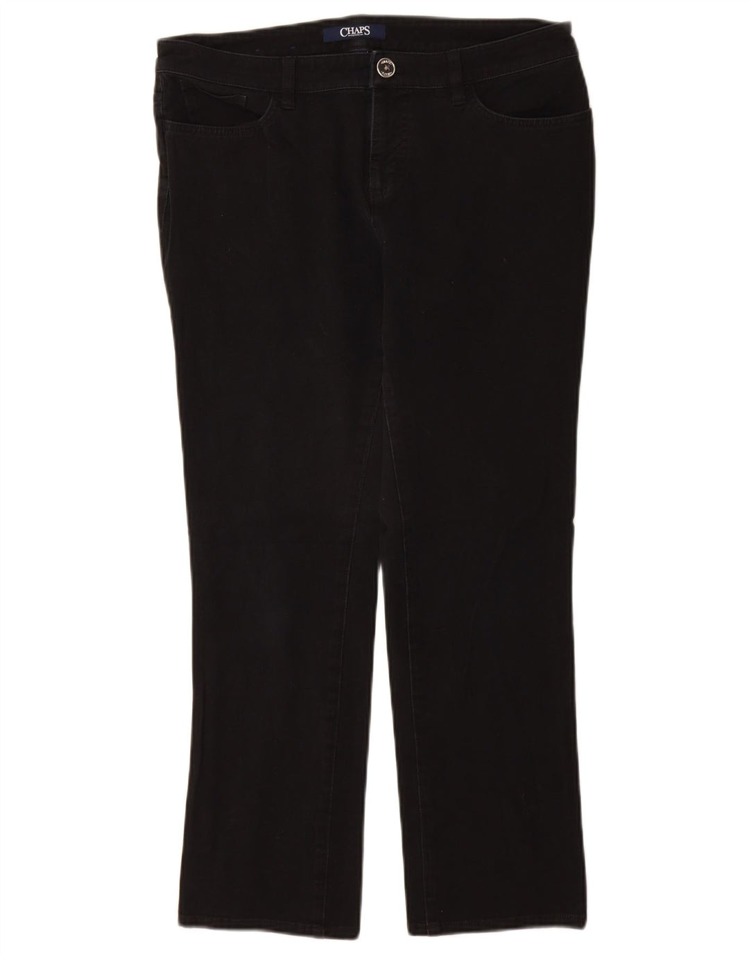 Pantaloni casual, drepti, mici CHAPS pentru femei US 10 Large W30 L27 Negru