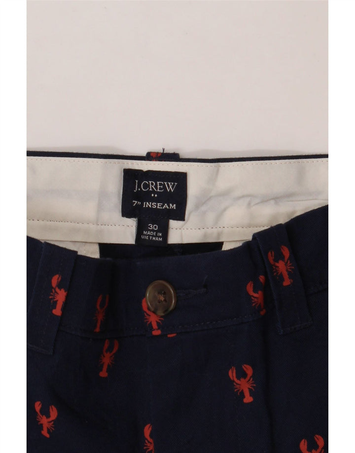 J. CREW Mens Chino Shorts W30 Medium Navy Blue Spotted Cotton Vintage J. Crew and Second-Hand J. Crew from Messina Hembry 