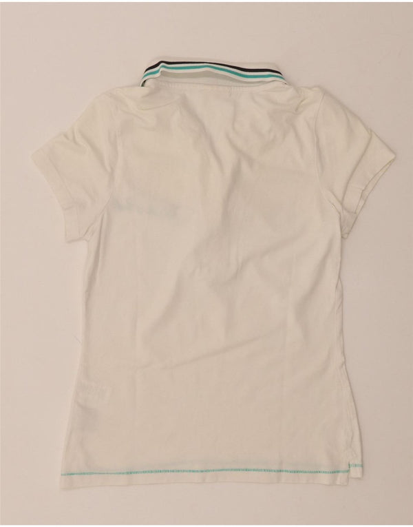 THINK PINK Tricou polo cu grafic pentru femei UK 8 Bumbac alb mic