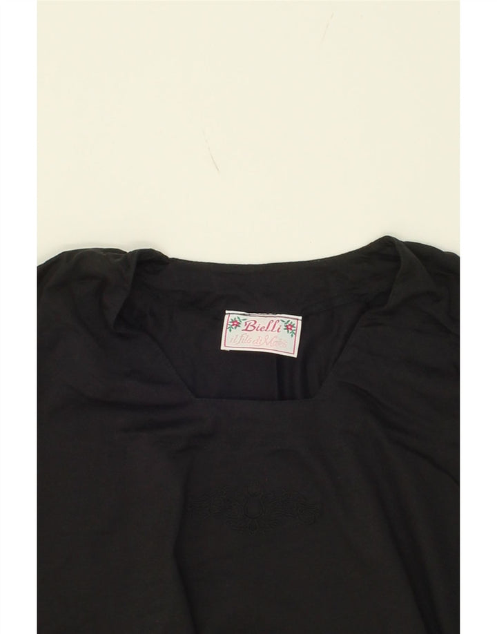 VINTAGE Womens Blouse Top UK 14 Medium Black Vintage Vintage and Second-Hand Vintage from Messina Hembry 