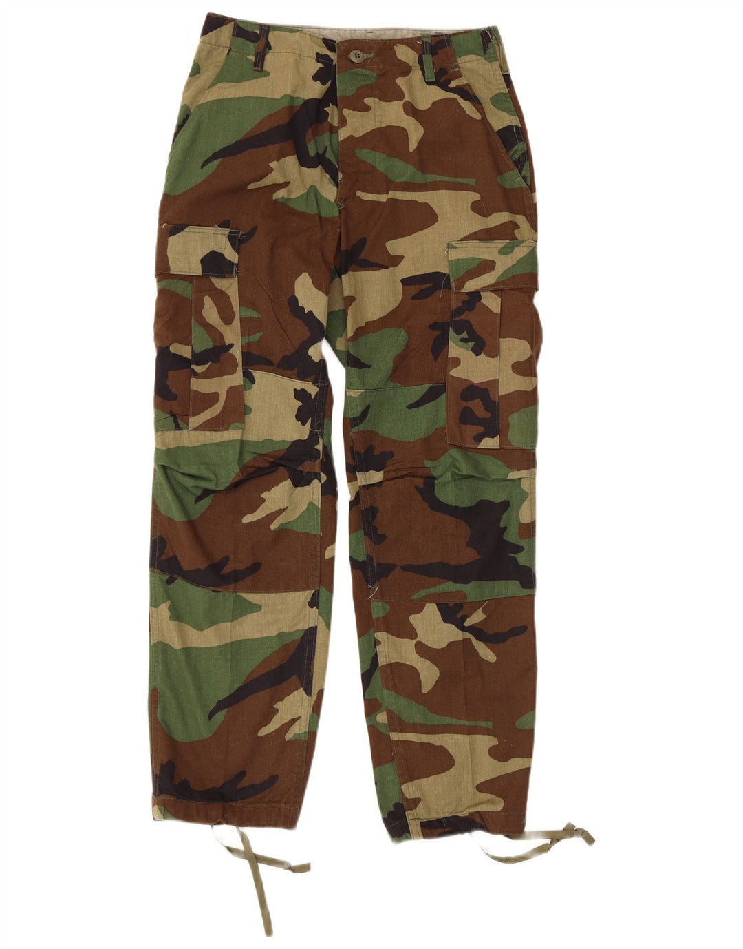 Pantaloni cargo drepți pentru bărbați VINTAGE L27 L29 bumbac camuflaj maro