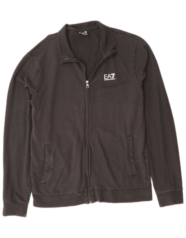 Jachetă de trening pentru bărbați Emporio Armani, bumbac mediu negru