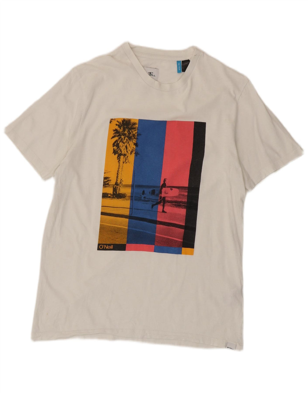 Tricou grafic O'Neill, cu croiala normală, pentru bărbați. Top mare din bumbac alb
