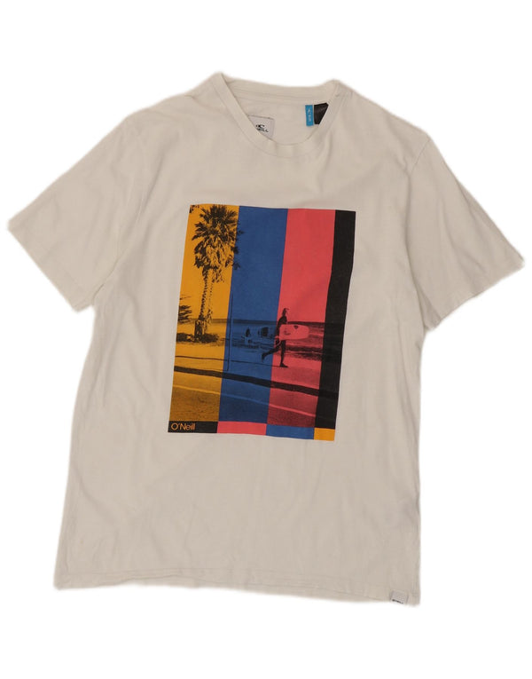 Tricou grafic O'Neill, cu croiala normală, pentru bărbați. Top mare din bumbac alb