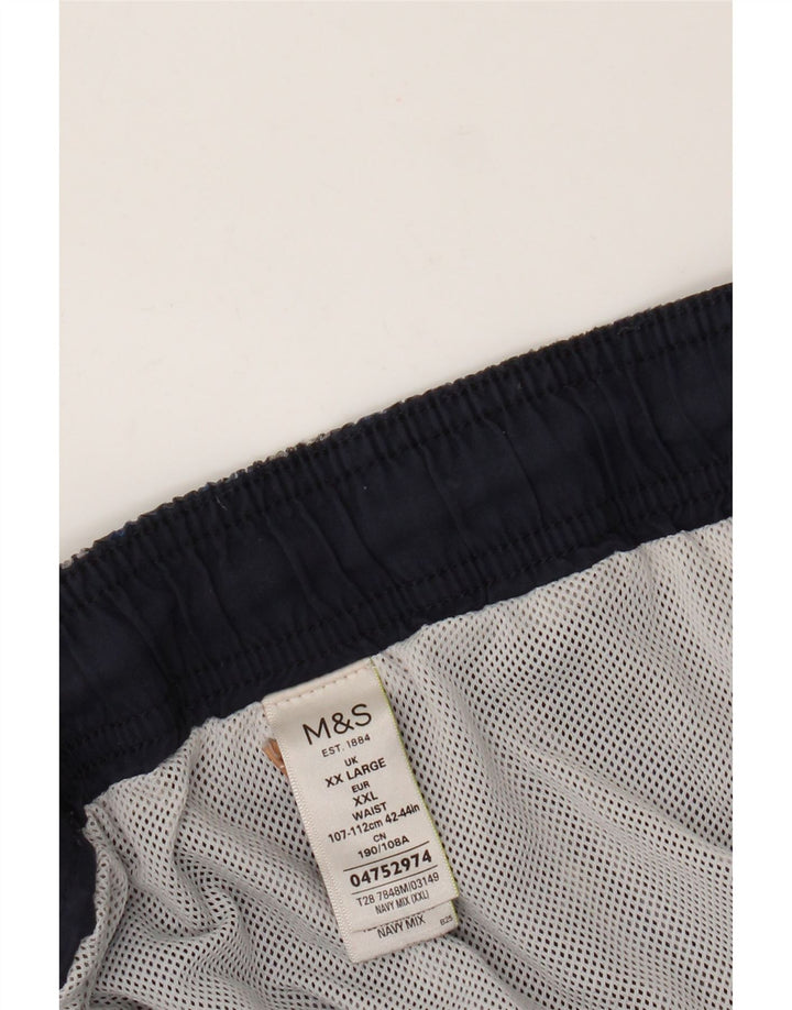 Pantaloni scurți de înot pentru bărbați Marks & Spencer, 2XL, bumbac cu carouri albastre