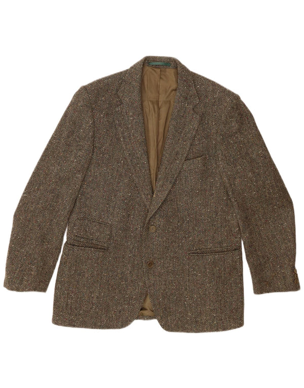 DONEGAL Jachetă pentru bărbați cu 2 nasturi, UK 42 XL, kaki, chevron, lână nouă