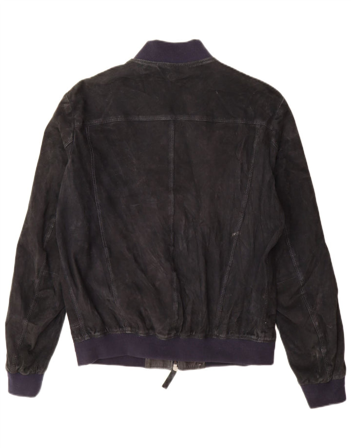 Bomber Jeckerson pentru femei de piele intoarsa UK 18 XL bleumarin