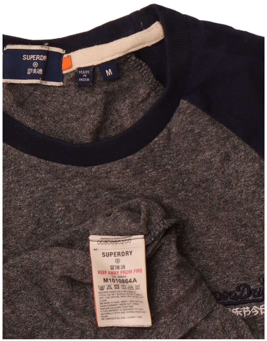 Tricou SUPERDRY pentru bărbați Top, gri mediu, bumbac color bloc
