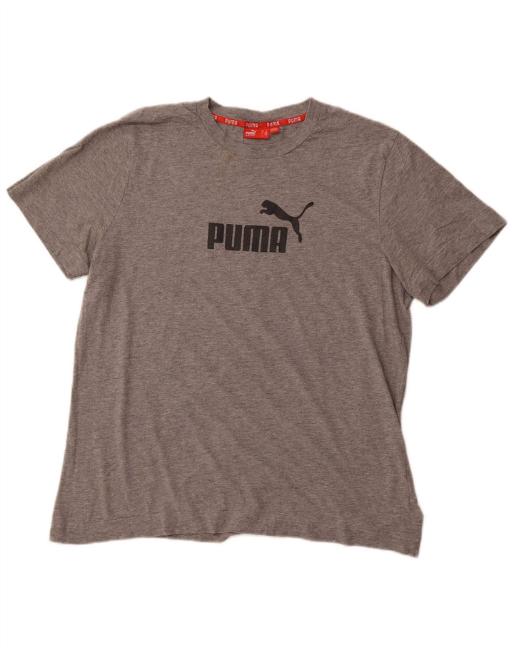 Tricou grafic PUMA pentru bărbați Top mare din bumbac gri