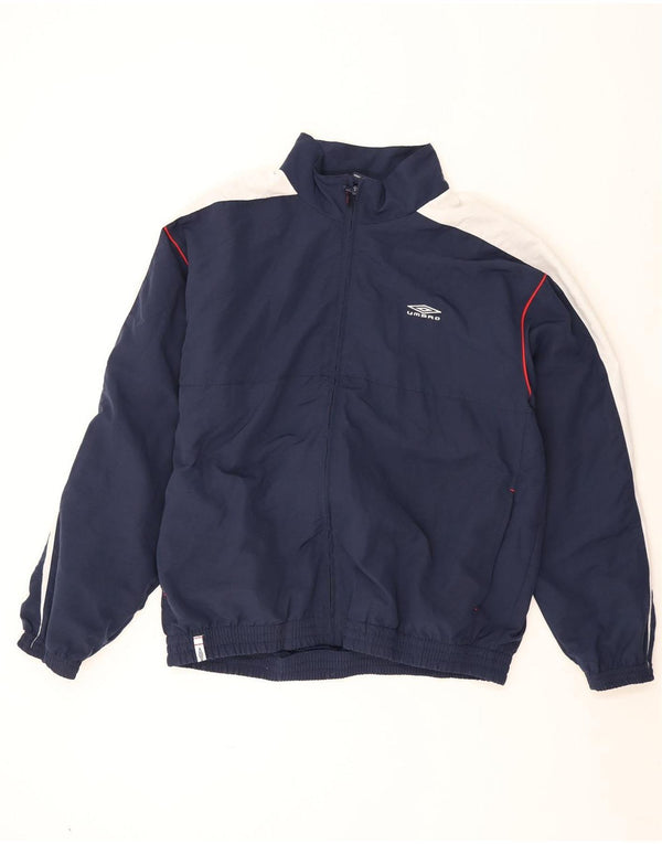 Jachetă de trening grafică Umbro pentru bărbați, XL, poliester color bloc, albastru bleumarin