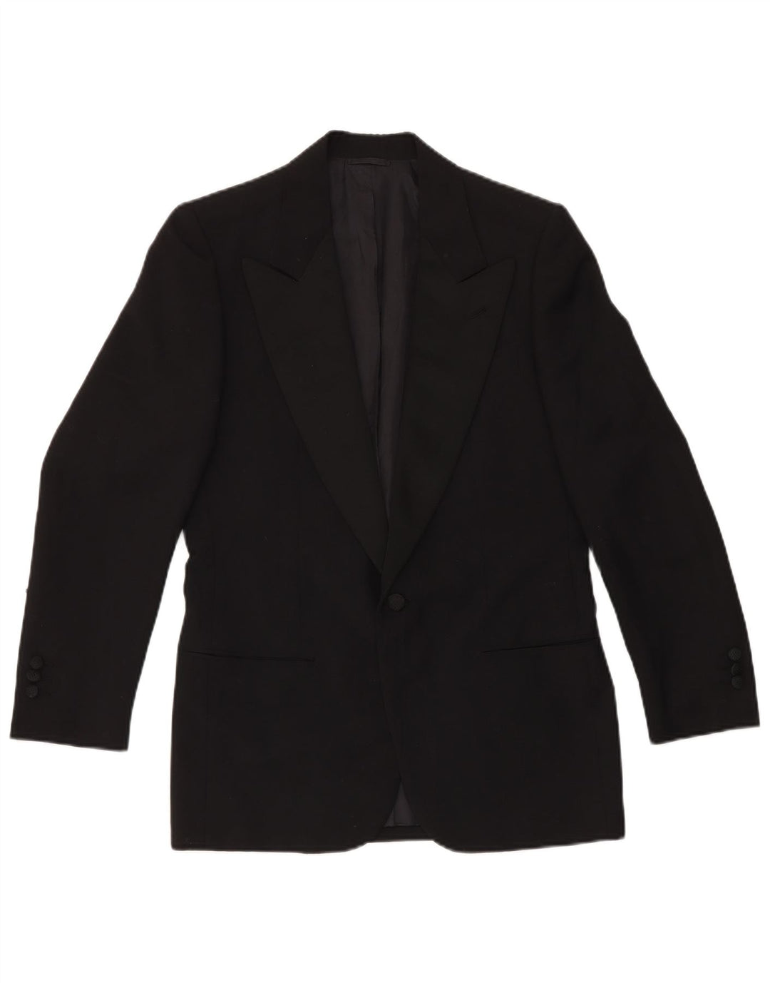 VINTAGE Set bărbați 1 nasture 2 piese IT 46 Small W29 L29 Lână neagră