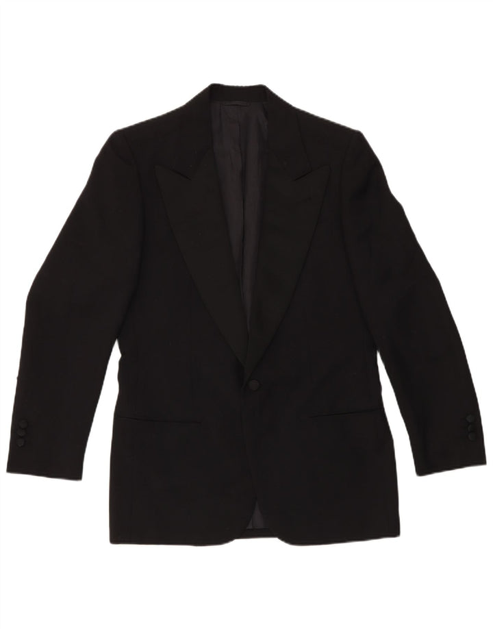 VINTAGE Set bărbați 1 nasture 2 piese IT 46 Small W29 L29 Lână neagră