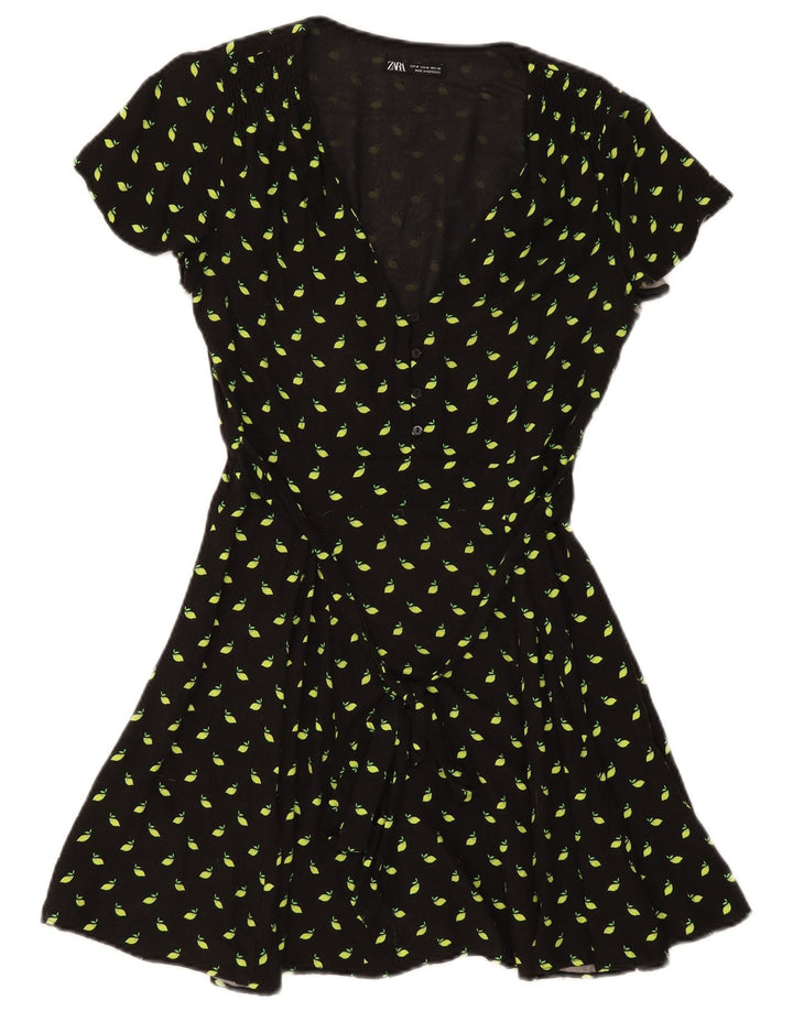 Rochie A-Line pentru femei Zara UK 12 Medium Black Spotted