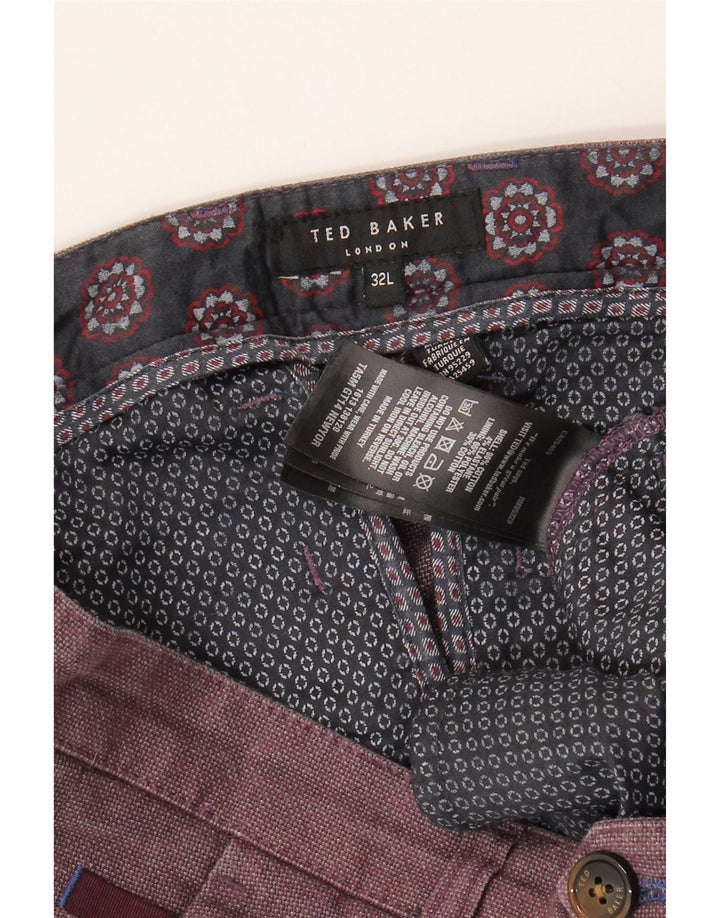 Ted Baker Pantaloni de costum slim pentru bărbați L32 L32 bumbac maro