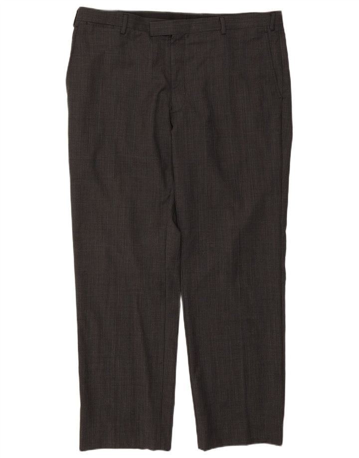 Marks & Spencer Pantaloni de costum drept bărbați cu autograf L40 L31, gri