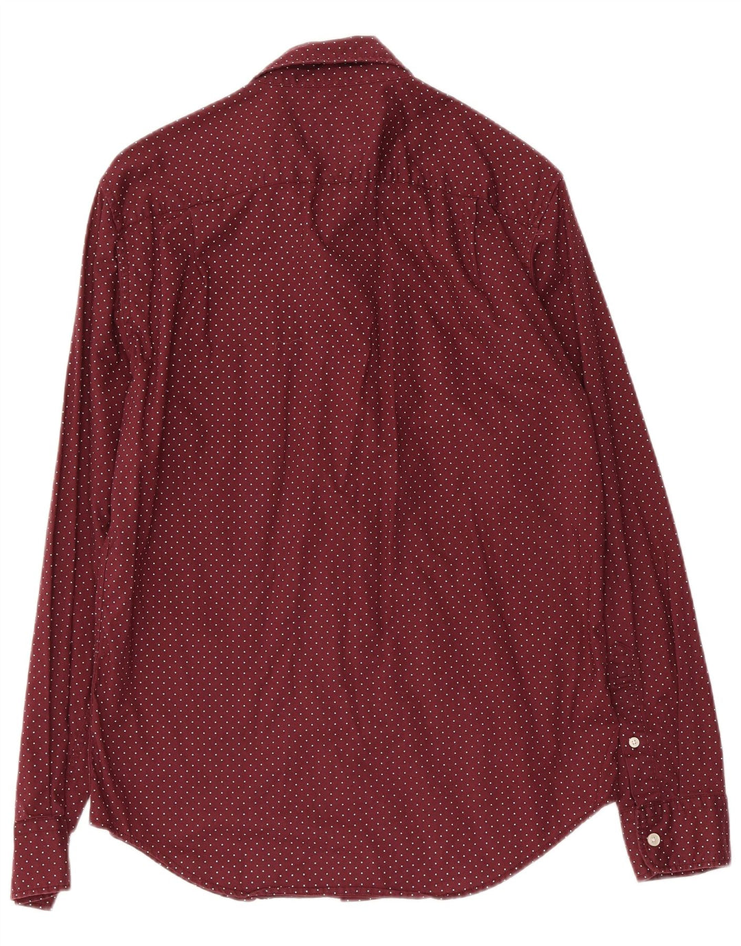 Cămașă pentru bărbați American Eagle, bumbac cu pete, burgundă