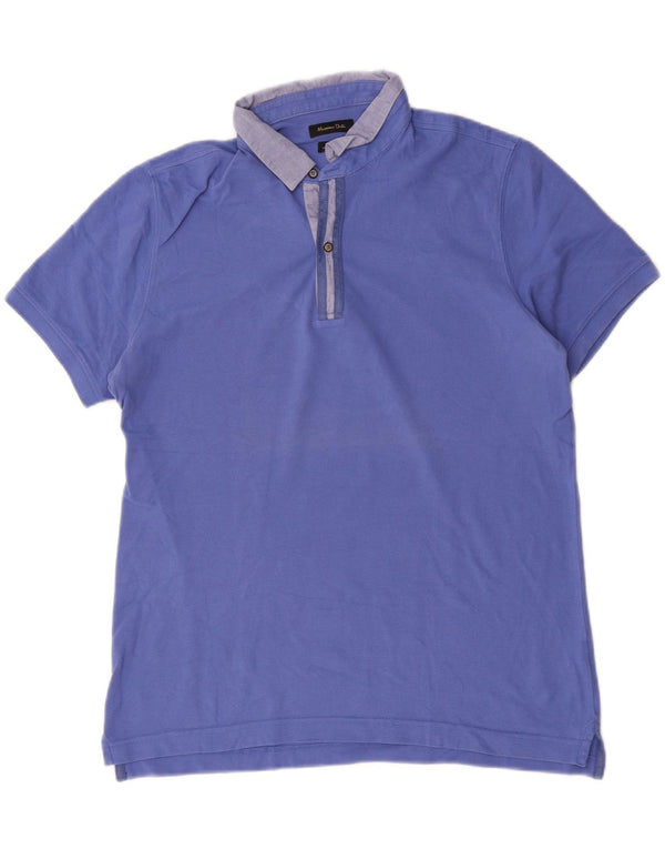 Cămașă polo Massimo Dutti, pentru bărbați, XL, albastru, bumbac
