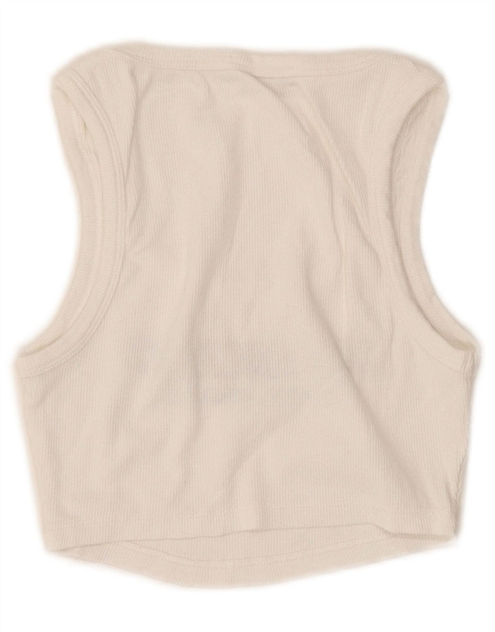 Top cu vestă cu grafică pentru femei Zara UK 8 Small White