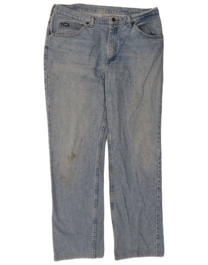 LEE Mens Straight Jeans W38 L34 Blue Cotton