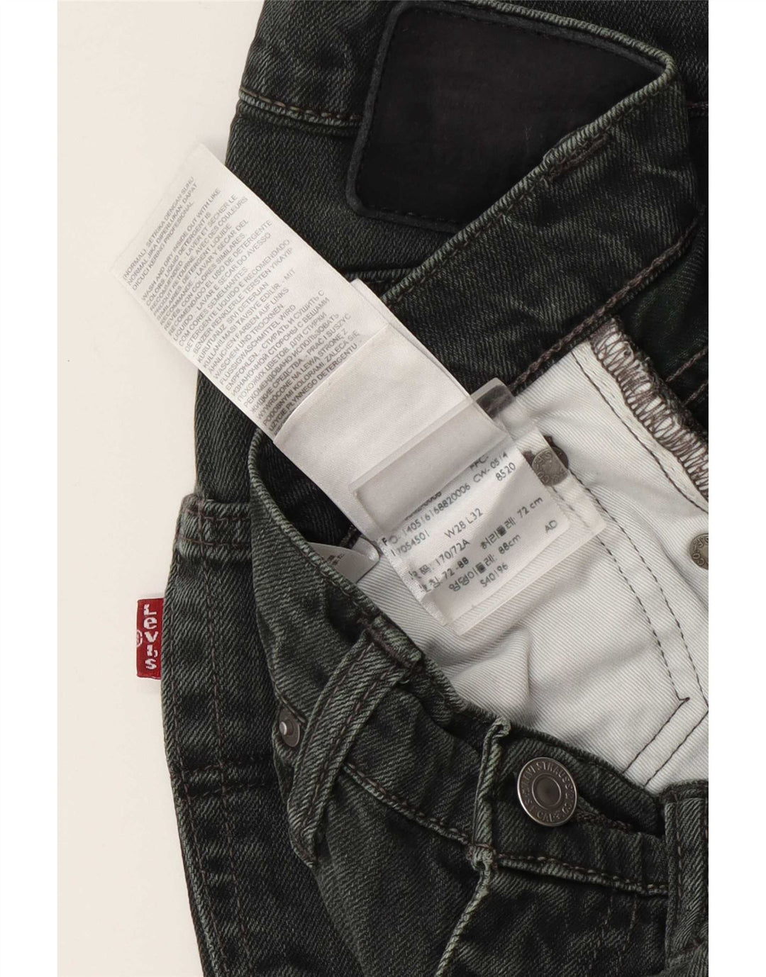 Blugi slim pentru femei Levi's W28 L32 bumbac verde