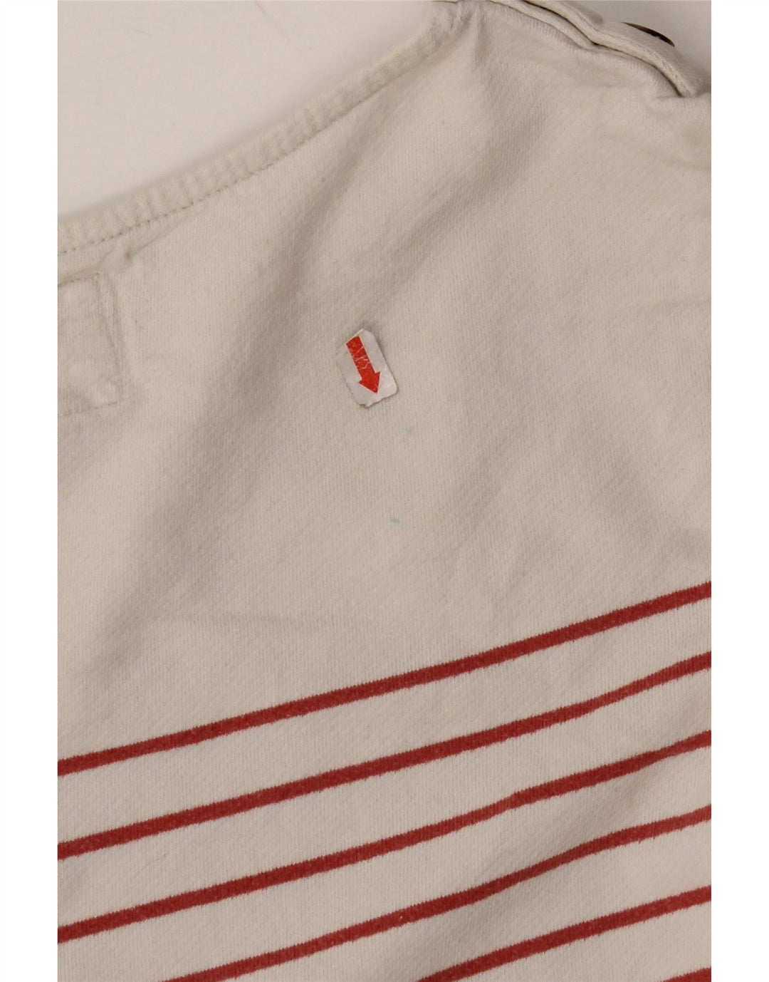 FAT FACE Top pentru femei cu mânecă lungă UK 8 mic bumbac cu dungi alb