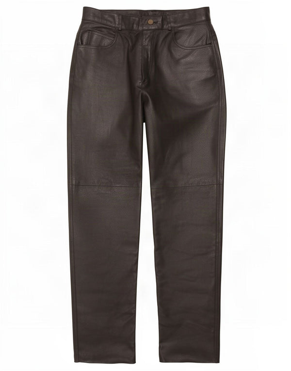 Pantaloni drepți din piele vintage pentru femei EU 40 Medium W29 L31 Negru