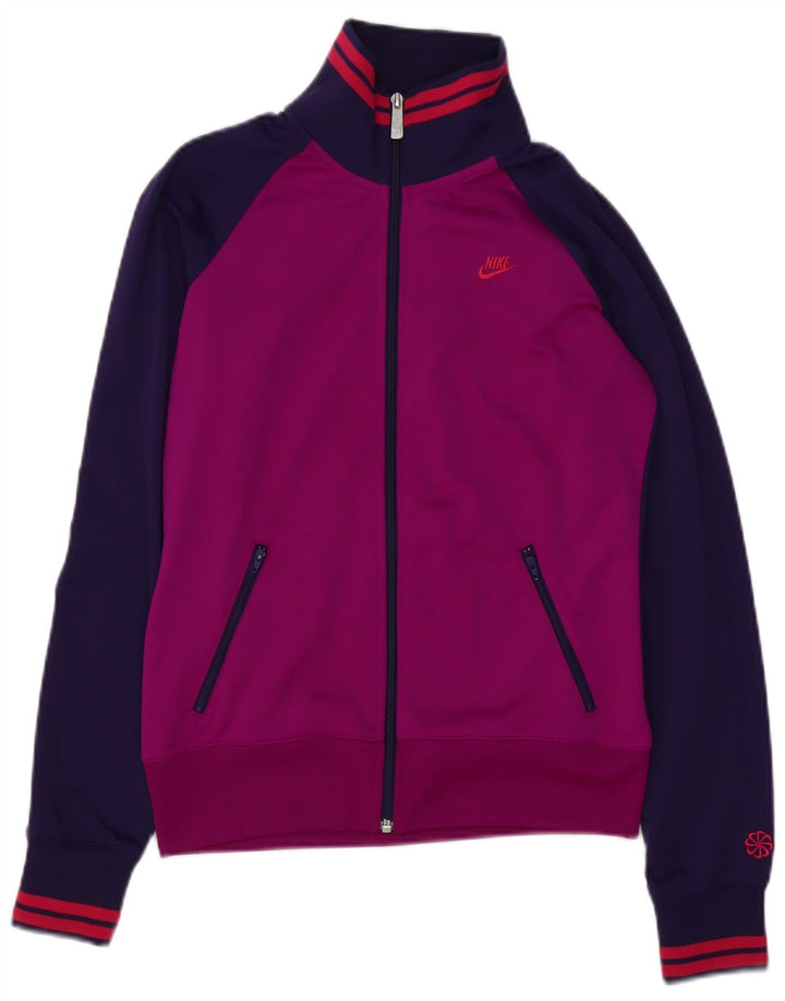 Jachetă de trening pentru femei NIKE UK 12 Poliester bloc de culoare violet mediu