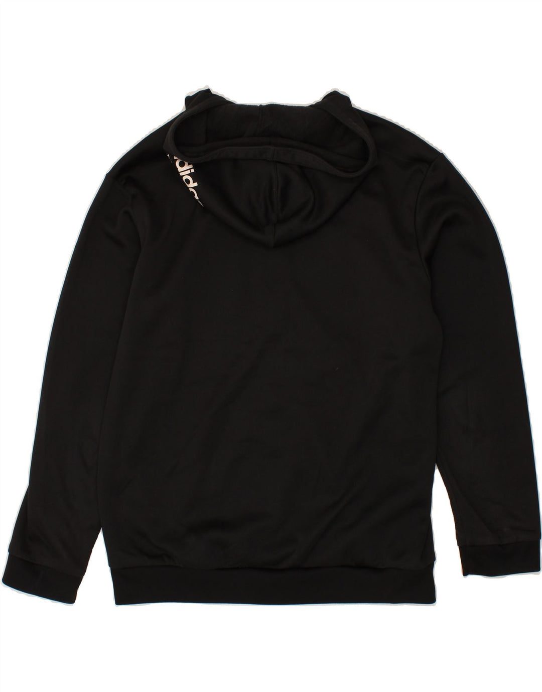 ADIDAS Mens Graphic Zip Neck Hoodie Jumper Small Black Polyester Vintage Adidas and Second-Hand Adidas from Messina Hembry 