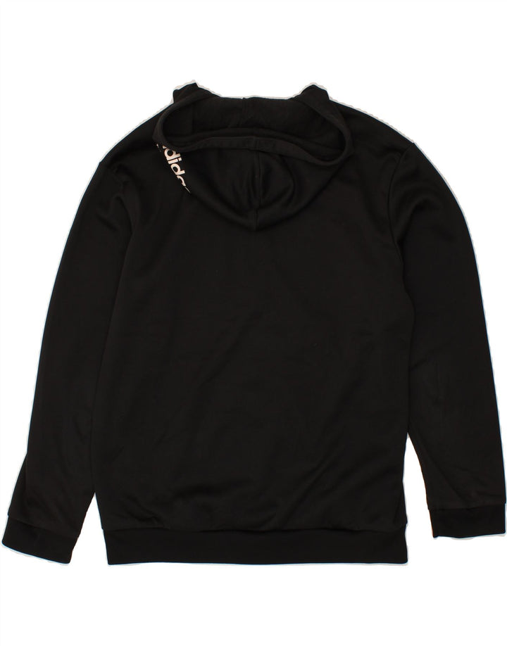 ADIDAS Mens Graphic Zip Neck Hoodie Jumper Small Black Polyester Vintage Adidas and Second-Hand Adidas from Messina Hembry 