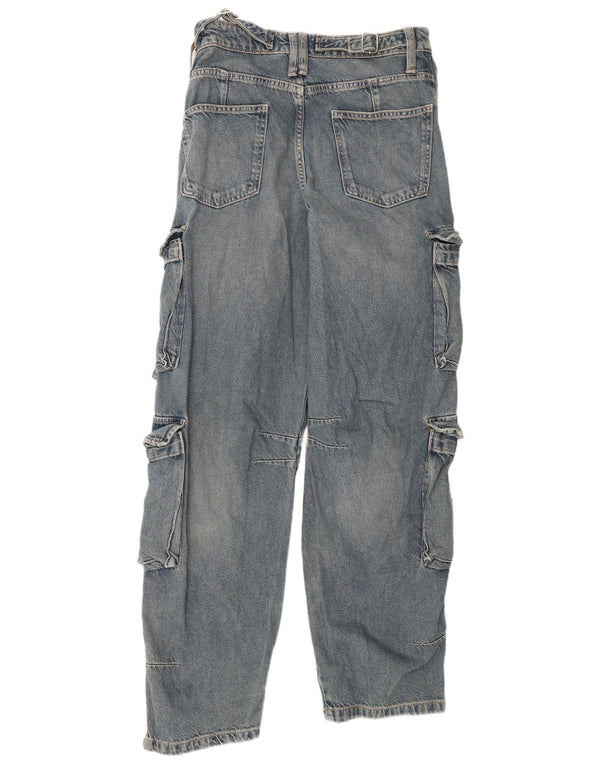 Blugi Zara femei Cargo cu talie înaltă EU 36 XS L26 L32 Bumbac albastru