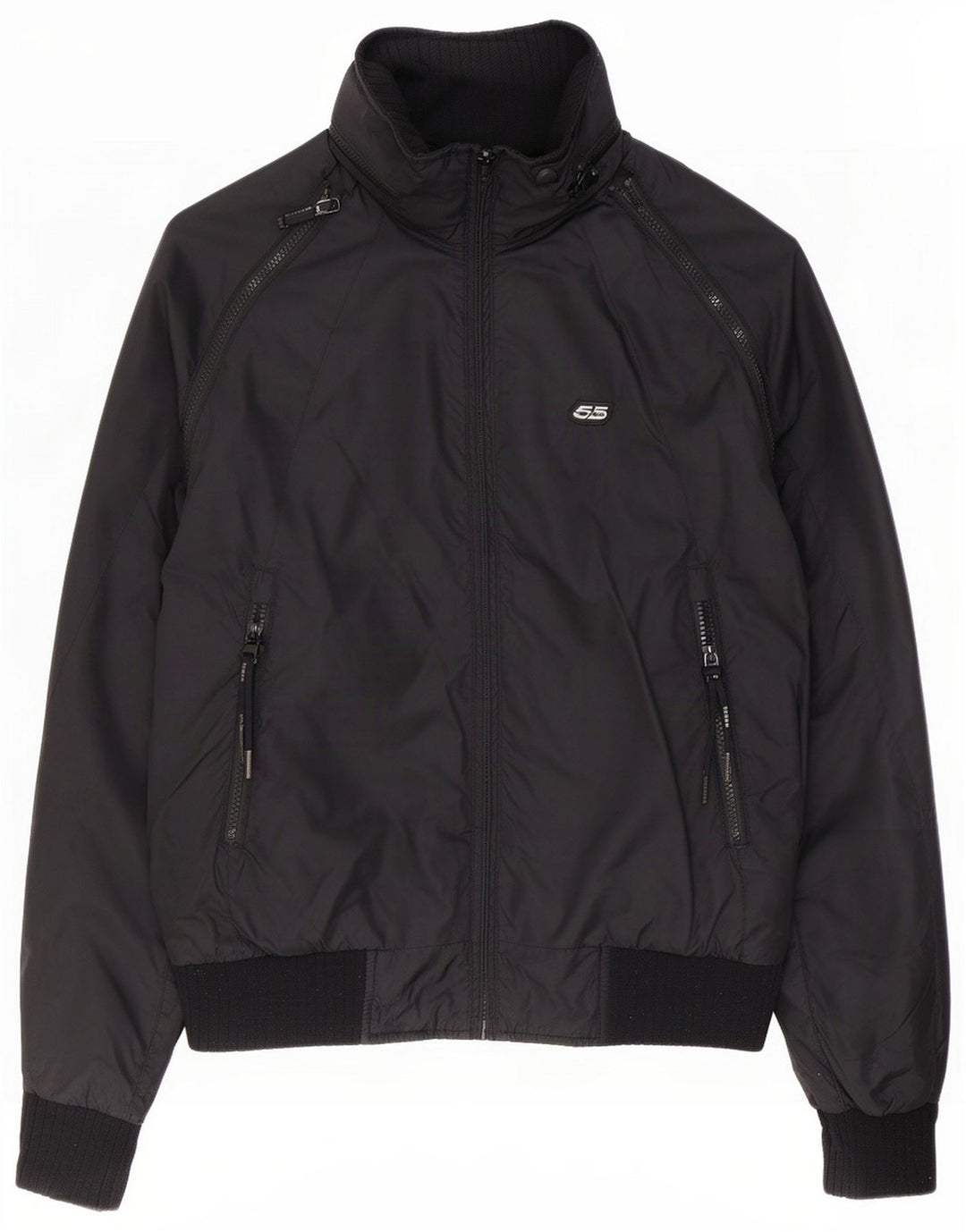55DSL Jachetă bomber cu glugă pentru bărbați UK 38 Medium Black Poliester