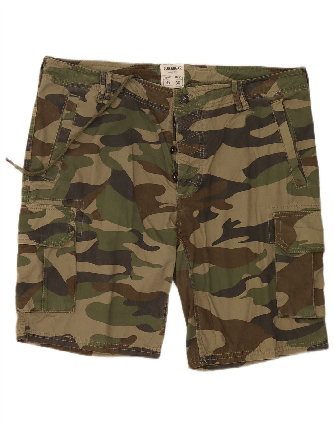 Pantaloni scurți cargo pentru bărbați Pull & Bear EU 46 XL W36 Camuflaj kaki