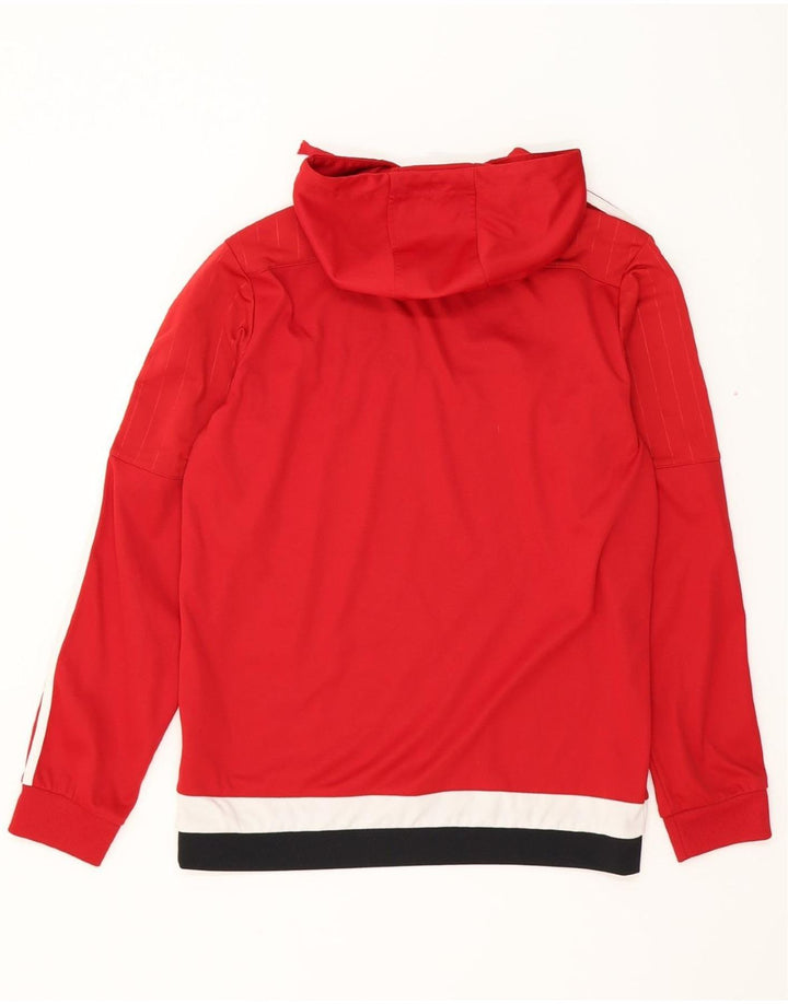 ADIDAS Mens Hoodie Jumper Medium Red Polyester