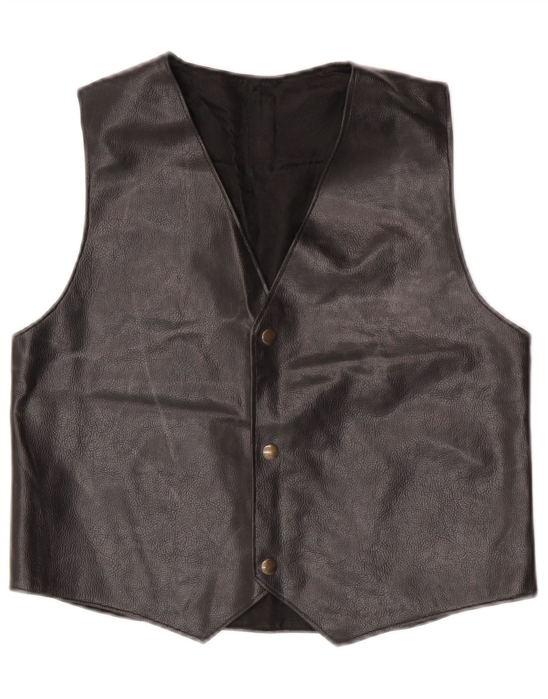 Vestă din piele vintage pentru femei UK 14 Medium Black