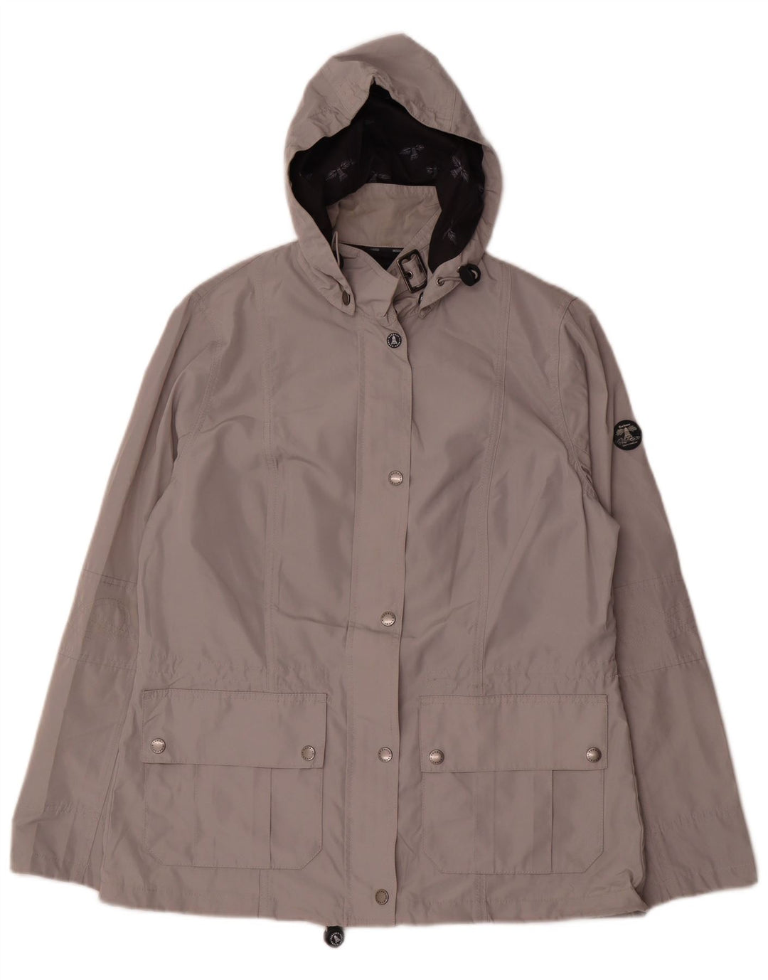 Jachetă de ploaie cu glugă pentru femei Barbour UK 14, mare, gri, poliester
