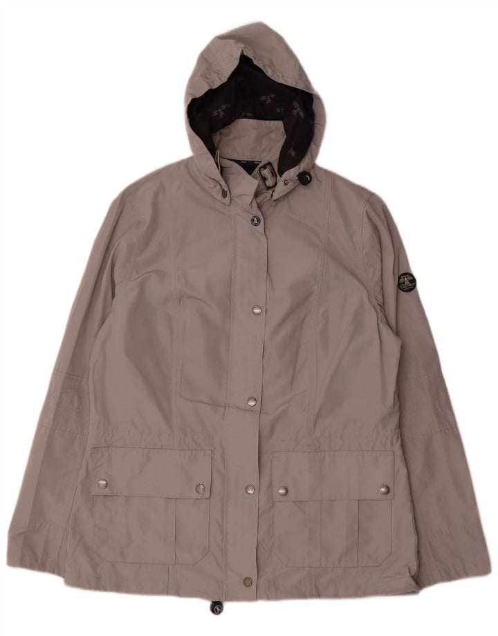 Jachetă de ploaie cu glugă pentru femei Barbour UK 14, mare, gri, poliester