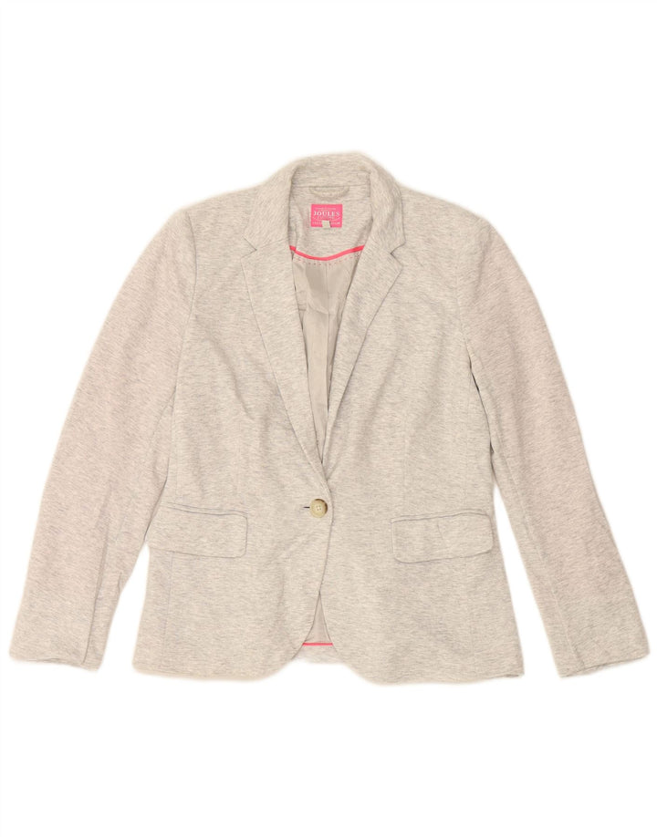 Jachetă Blazer pentru femei Joules cu 1 nasture UK 10 Mic, gri poliester cu pături
