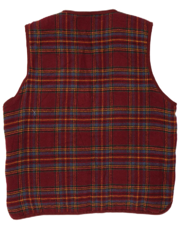 Gilet vintage pentru bărbați, matlasat, reversibil, UK 40, mare, burgundă