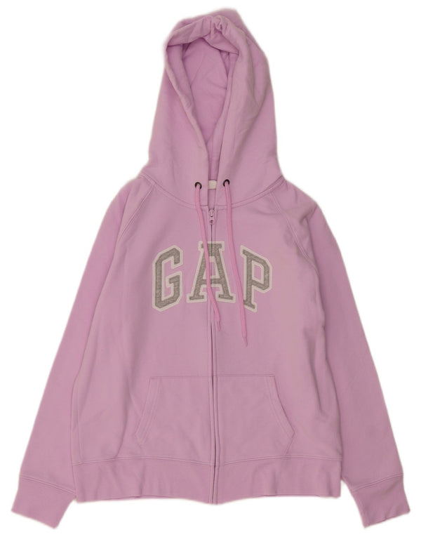 Gap Pulover cu capota cu fermoar cu grafic pentru femei UK 16 Bumbac mov mare