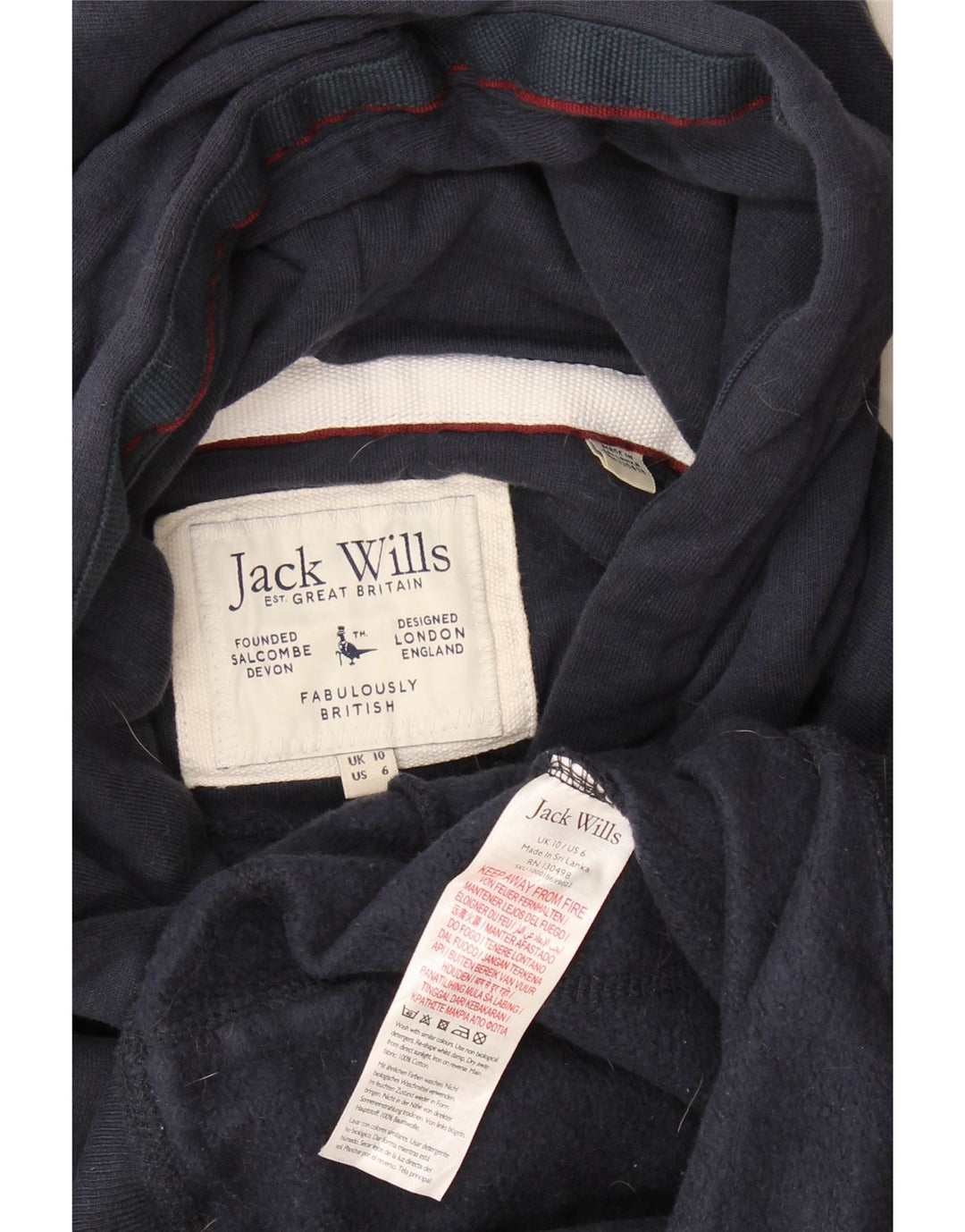 Pulover Jack Wills Devon Graphic pentru femei UK 10 Mic, bleumarin