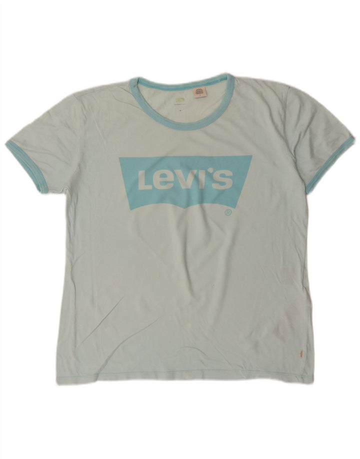 Tricou grafic pentru femei LEVI'S Top UK 14 Medium Turcoaz Bumbac