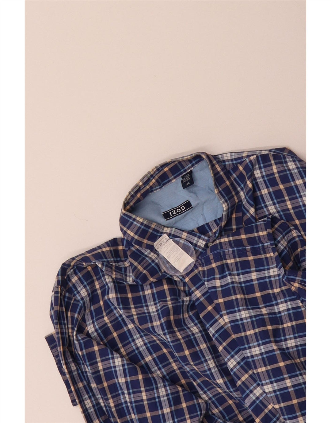 IZOD Mens Shirt Large Blue Check Cotton Vintage Izod and Second-Hand Izod from Messina Hembry 